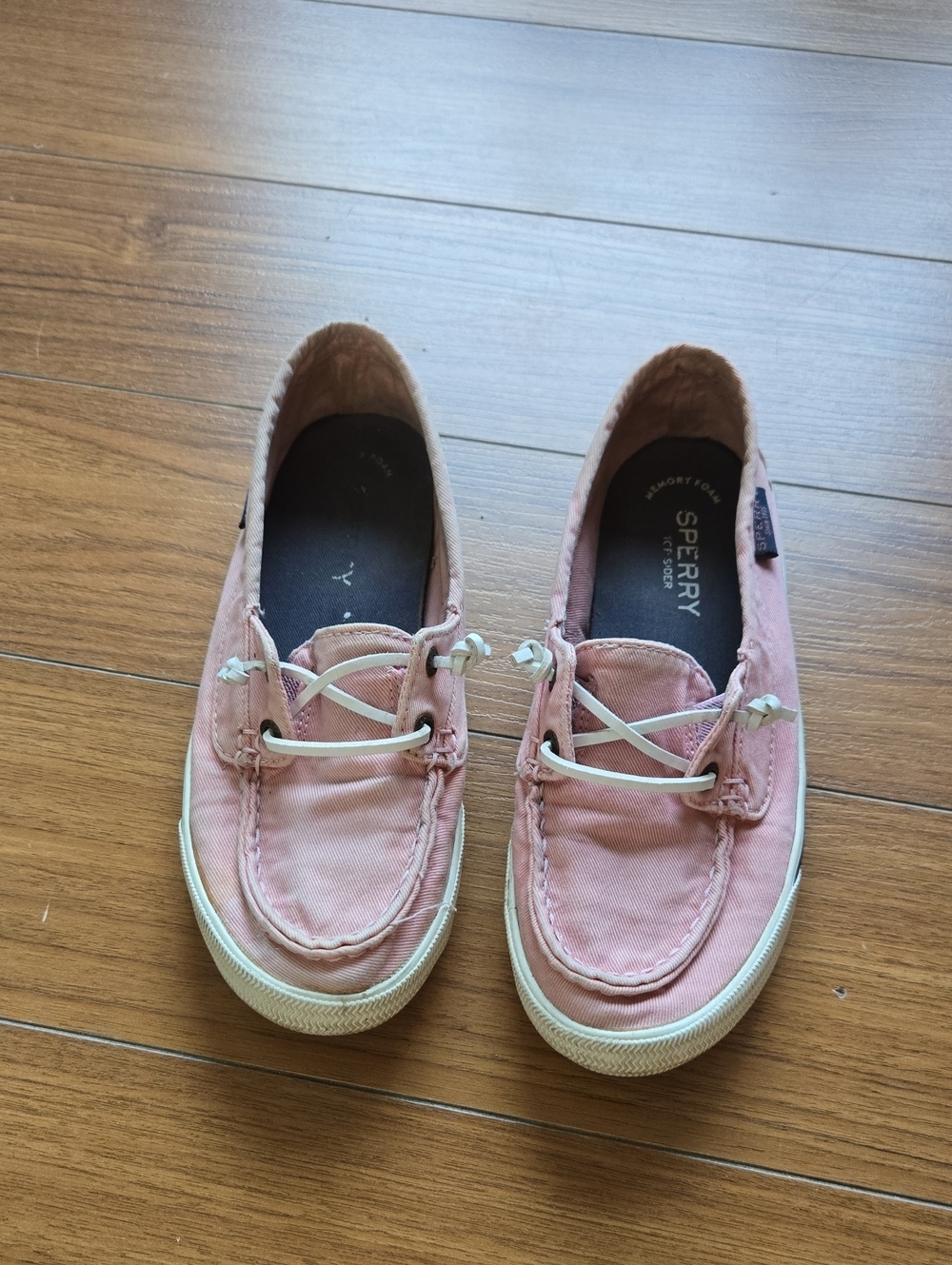 Sperry Pink Canvas Moccasin Boat Shoes - Women's